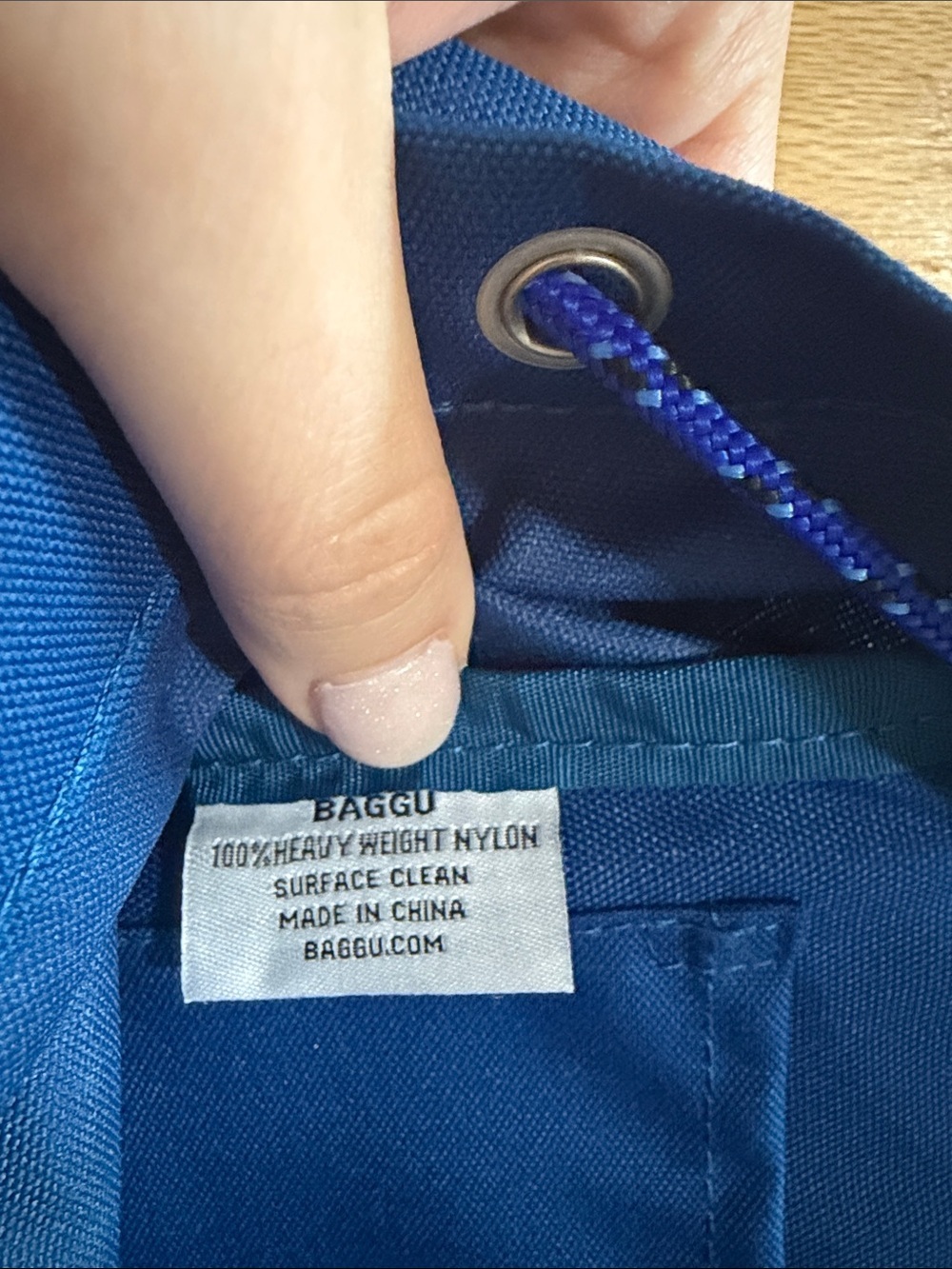 Baggu Blue Drawstring Backpack - Picture 5 of 8